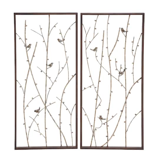 Set of 2 Black Metal Farmhouse Wall Decor, 14" x 32"